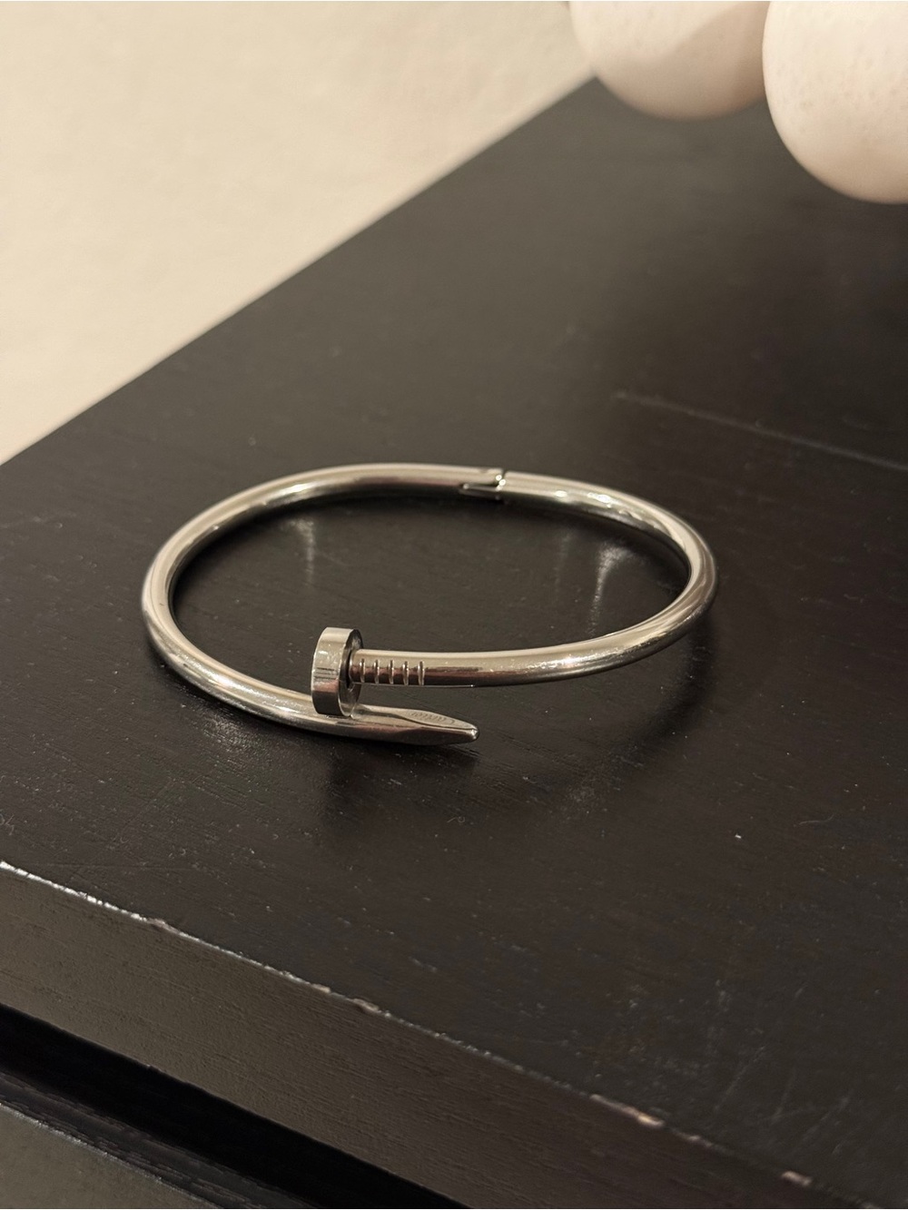 Juste un Clou Silver Nail Bracelet w/ stamping